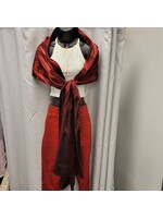 Double Face Red/Black Silk Wrap/Scarf (OS)Pre-owned