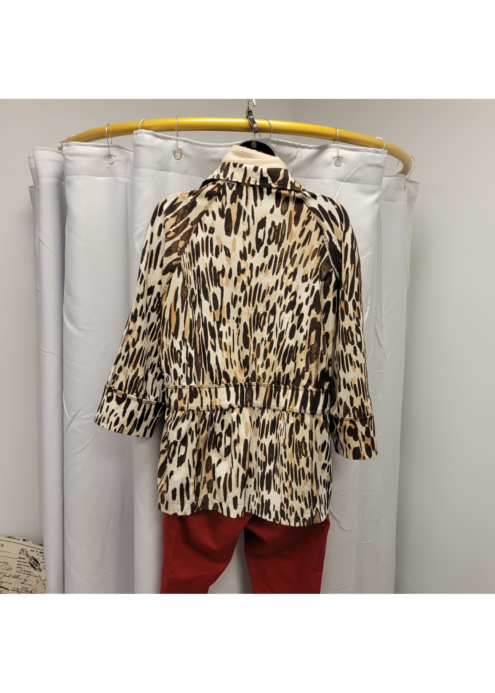 Zenergy by Chico's Lightweight Animal Print Jacket (2) L/12 Pre-owned