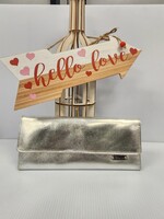 Perlina New York Perlina Genuine Leather Silver Clutch (Used)