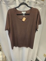 Jessica London Jessica London Plus Chocolate Short Sleeve Sweater (3X) nwot