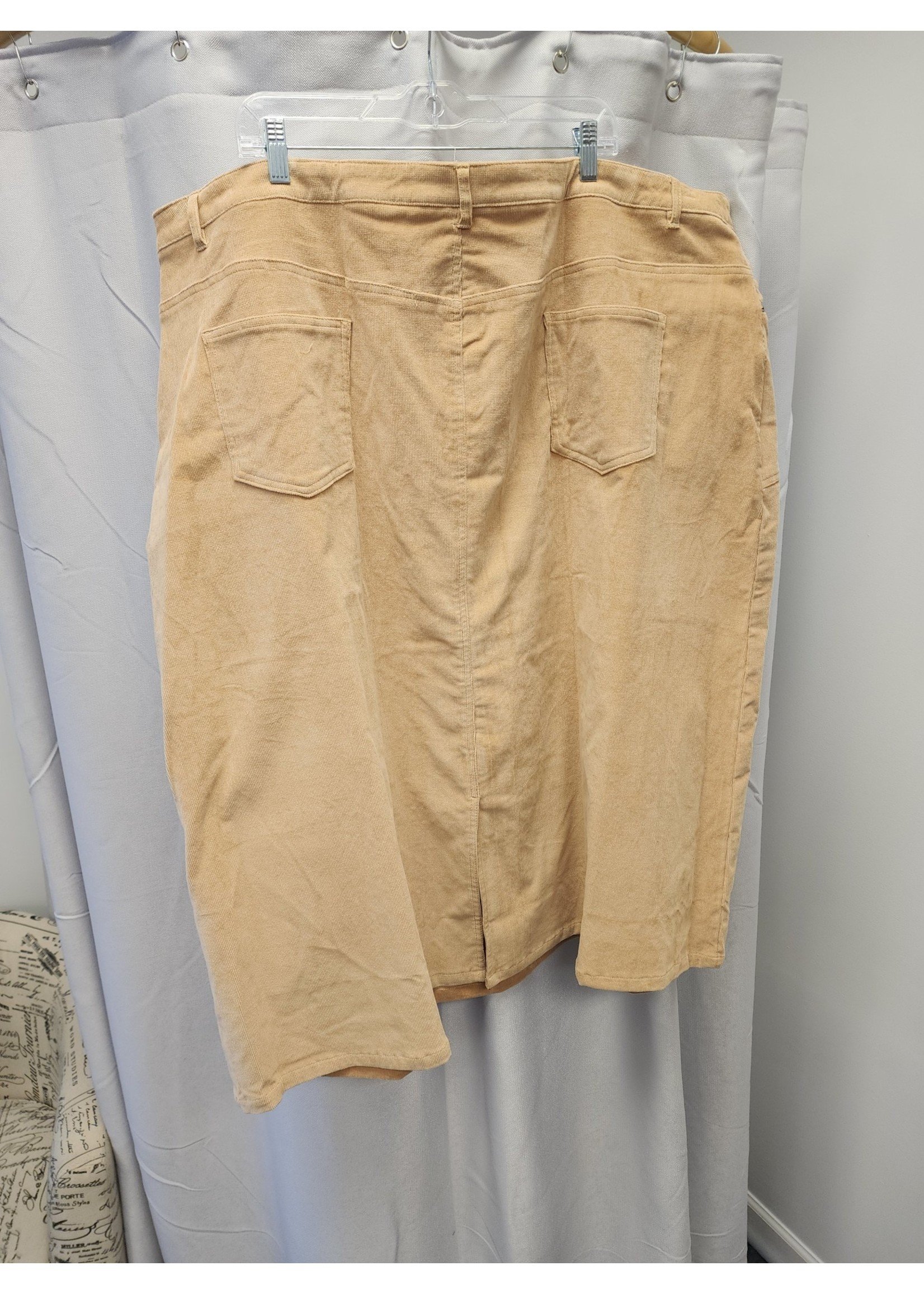 Denim 24/7 Denim 24/7 Light Brown Corduroy Skirt (34W) NWT