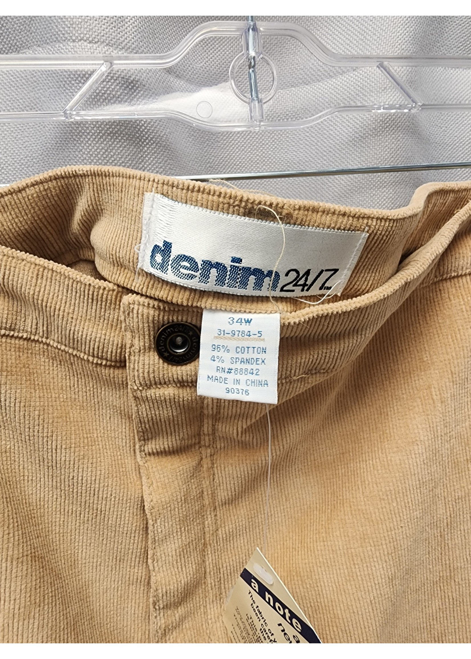 Denim 24/7 Denim 24/7 Light Brown Corduroy Skirt (34W) NWT