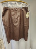 Veranesi Veranesi Dark Brown 100% Genuine Leather Skirt (32W) NWT