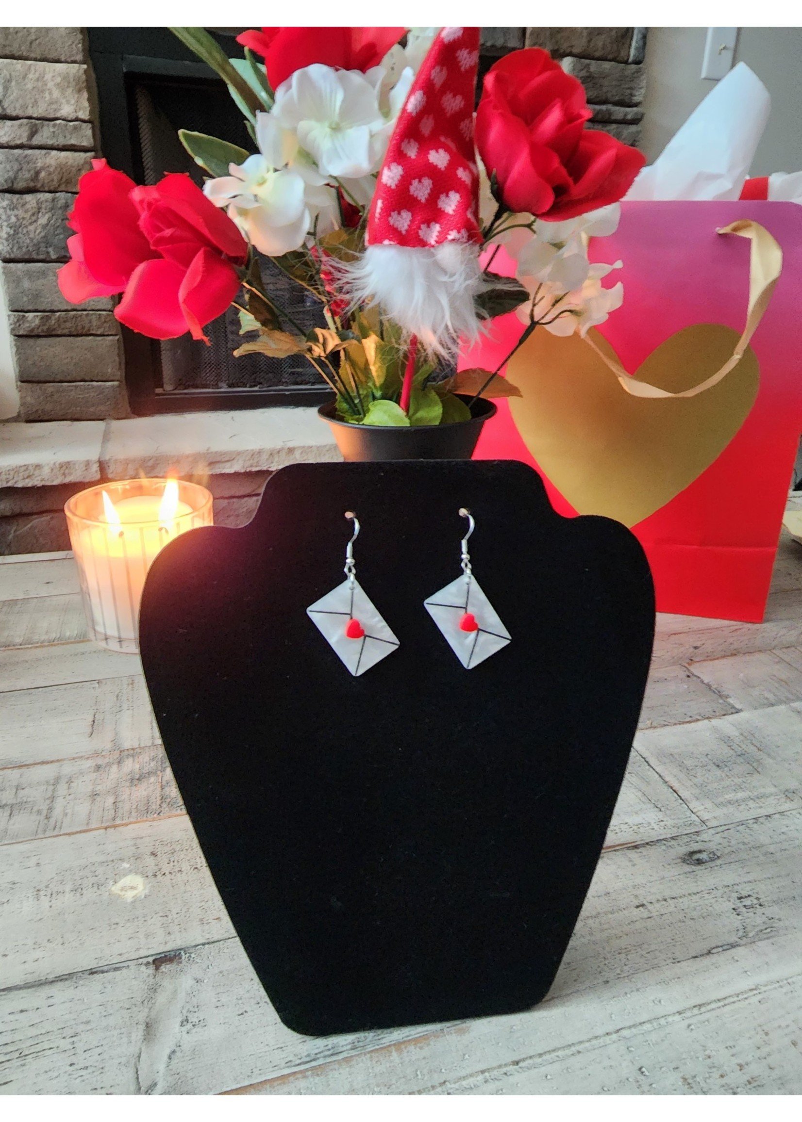 The Pretty Jewellery Love Letter Heart Envelope Earrings NEW!