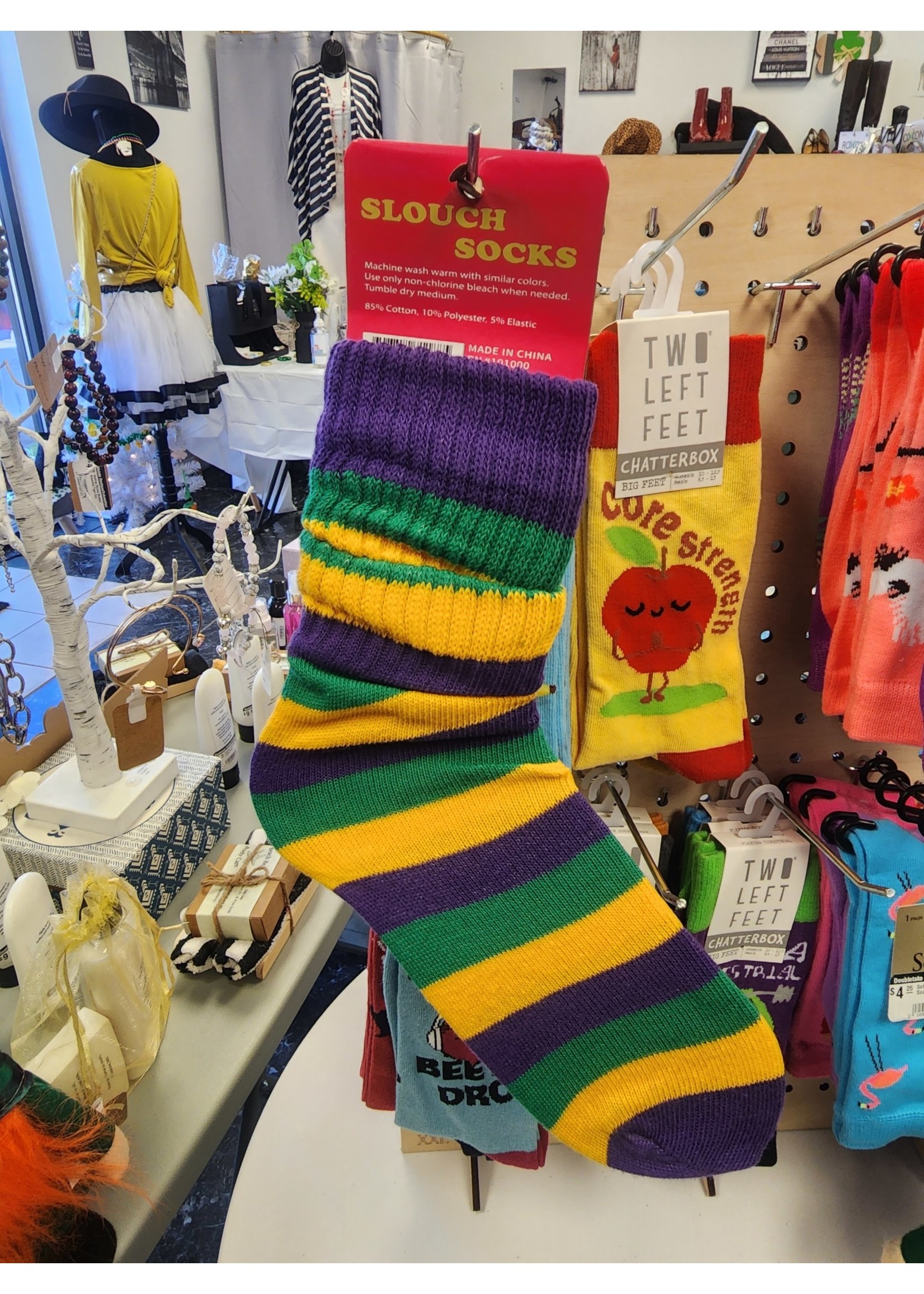 Mardi Gras Slouchy Socks - Doubletake Boutique LLC