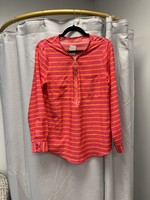 Calvin Klein Calvin Klein Pink and Melon Striped Top (L) Pre-owned