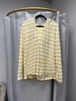 Crown & Ivy Crown & Ivy Yellow/White Striped Terry Hoodie (L) (NWT)