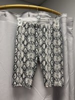 Color Alien White/Black Snake Print Biker Shorts