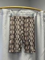 Color Alien Tan/Brown Snake Print Biker Shorts