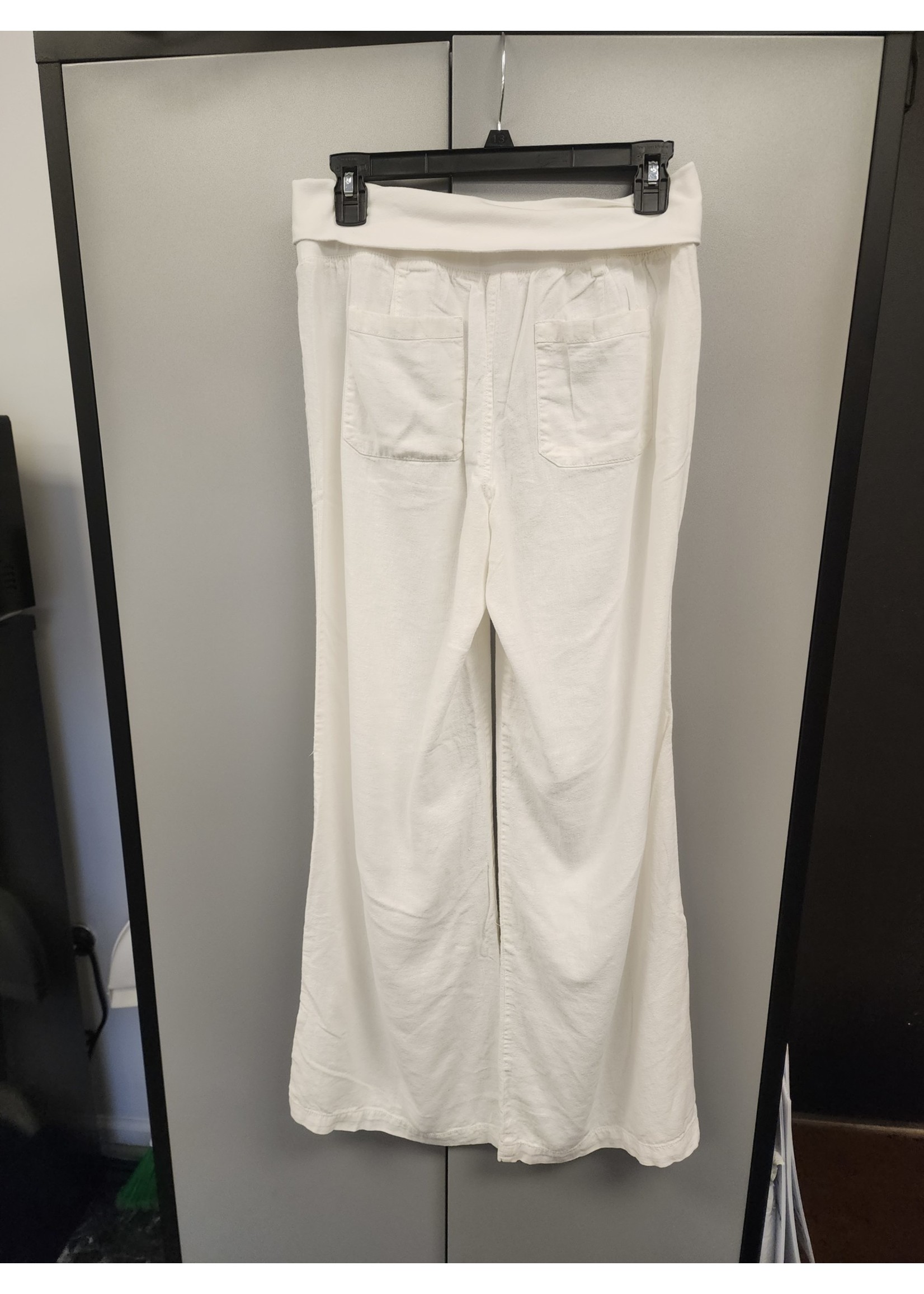 Old Navy White Wide Leg Linen Pants (M) Pre-owned - Doubletake Boutique LLC