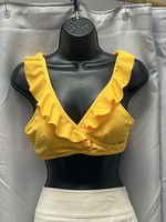 Yellow/Gold Ruffled Bikini Top (M) Pre-owned