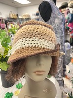 Crochet By Niki Crochet Brown/Beige/Tan Aviator Cap