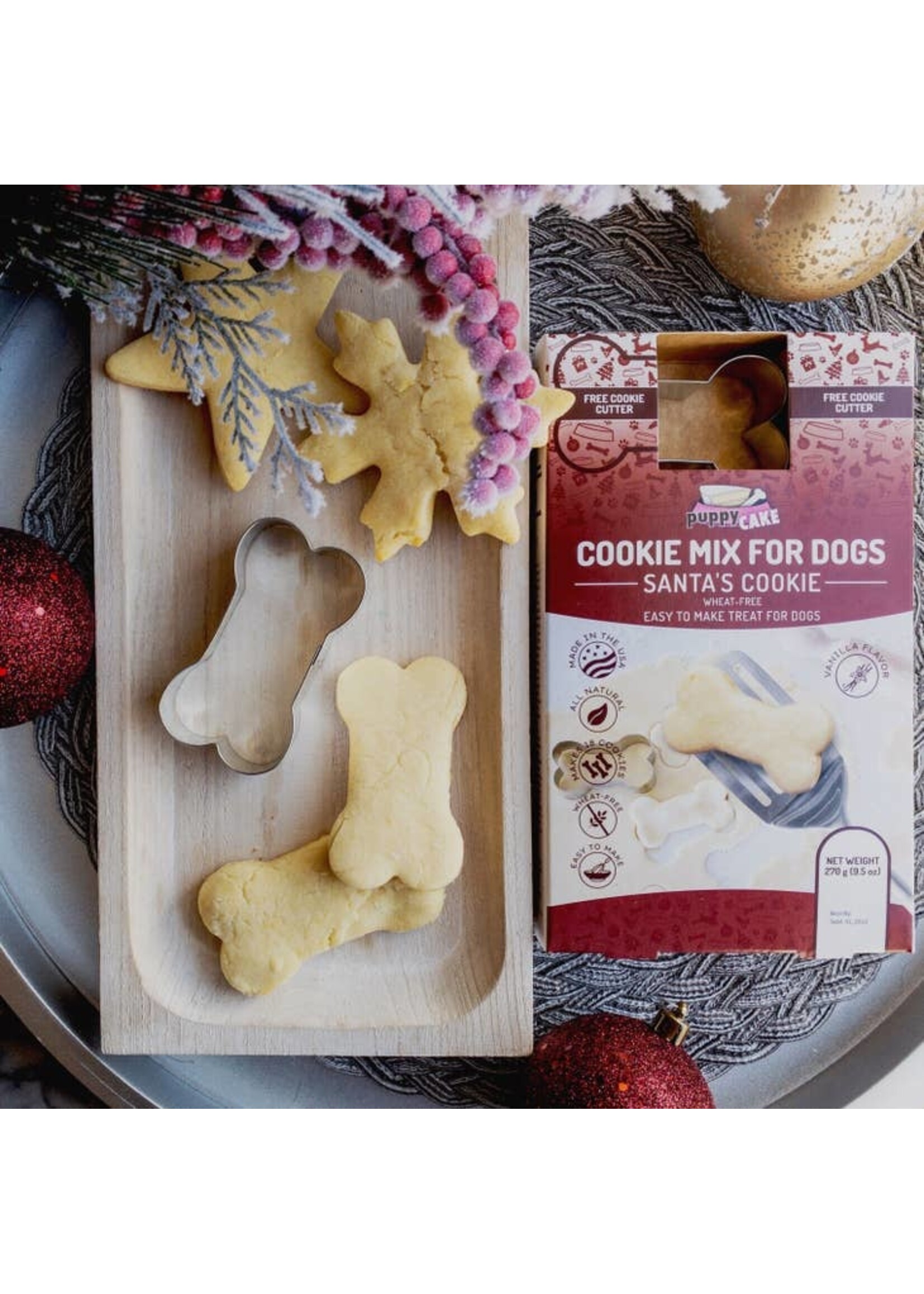 Puppy Cake LLC Santa's Cookie Mix and Cookie Cutter (wheat free)