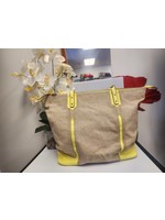 Stella & Dot Stella & Dot Tan and Yellow Tote Bag (Pre-owned)