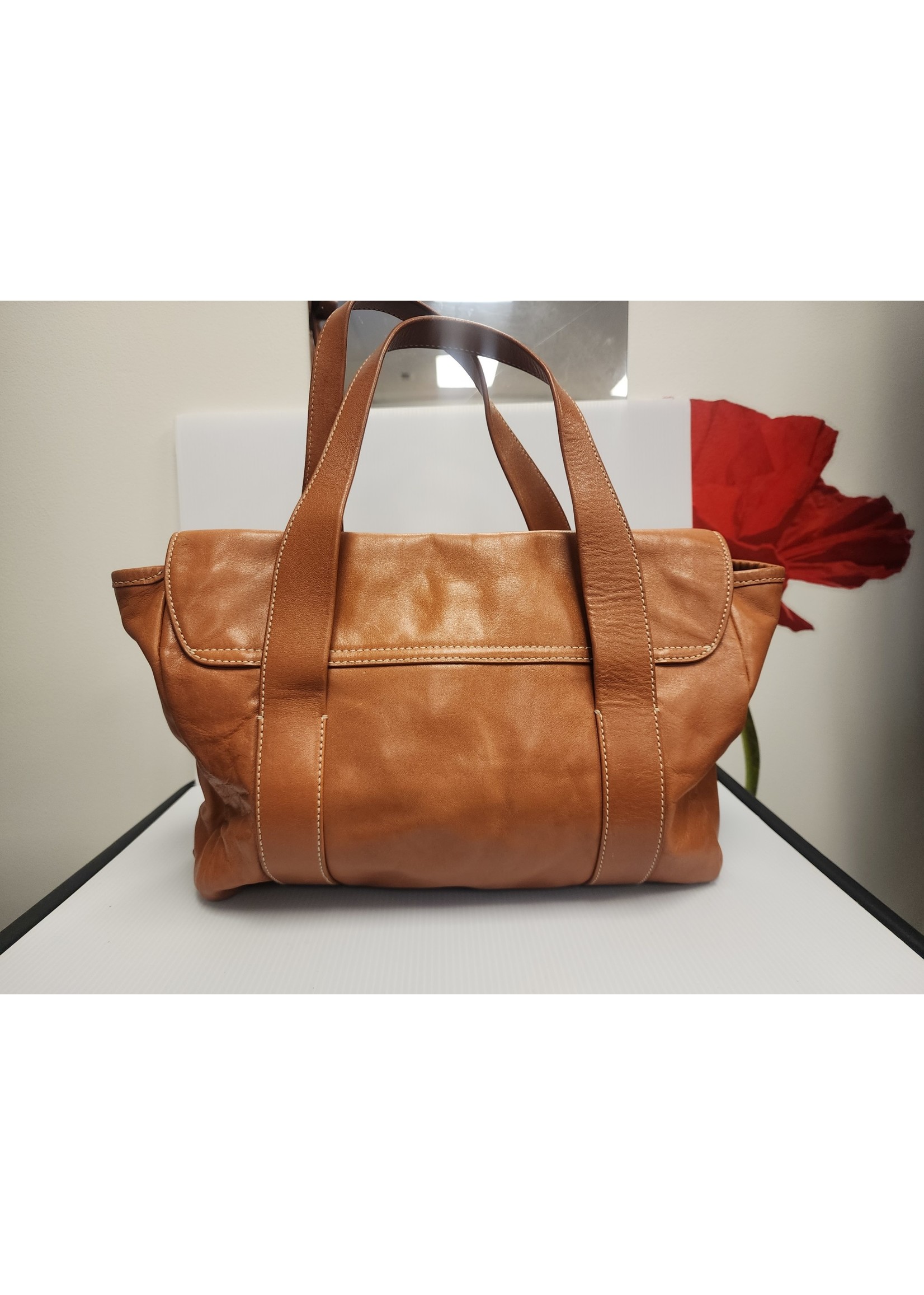 Soft Leather Tote Bag, Brown Leather Purse | Mayko Bags Camel