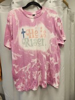 Ms Bleached Tees N More Bleached Pink "He Is Risen" Tee (XL) *New*