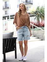 Zenana Distressed Denim Bermuda Shorts *New*