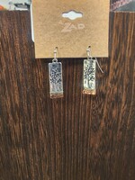 ZAD Tri-Metal Tree Sketched Earrings