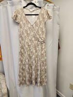 To The Max To The Max Tan/Cream Floral Wrap Dress (M) Pre-owned