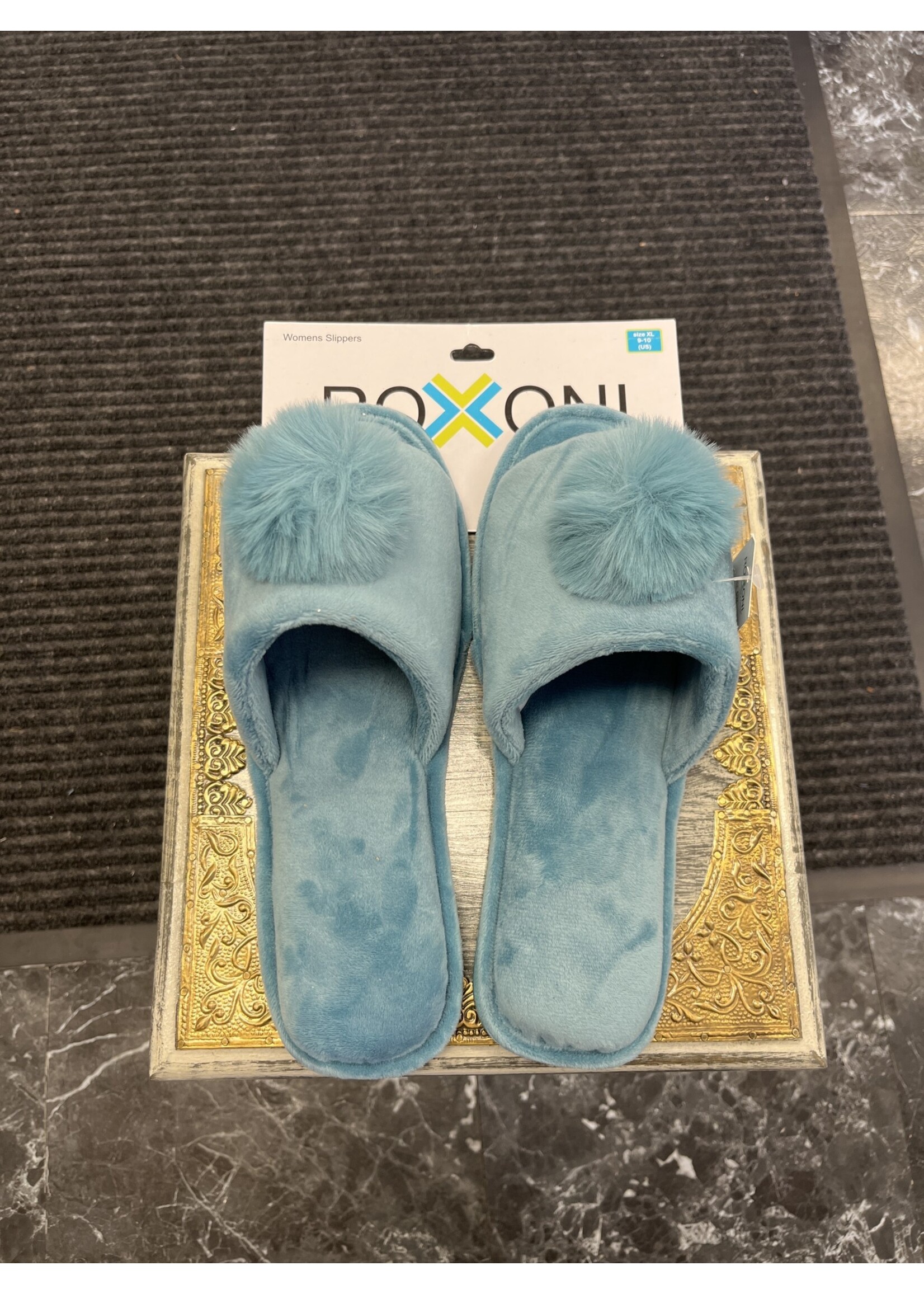 Roxoni Roxoni Aquamarine Open-Toe Slippers XL (9-10)