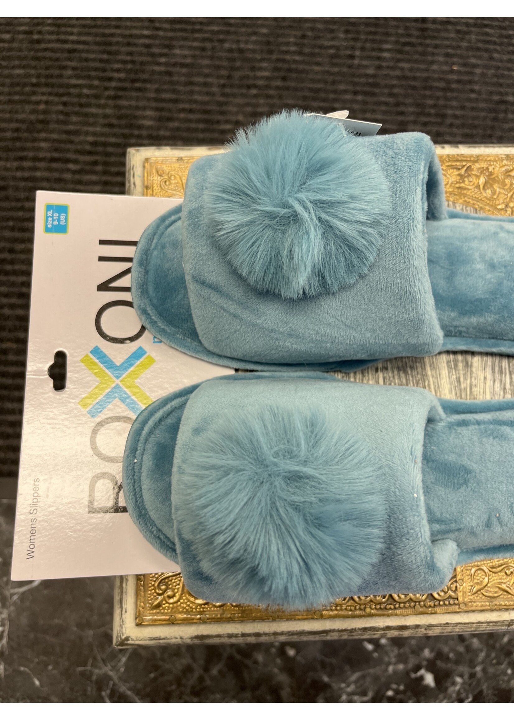 Roxoni Roxoni Aquamarine Open-Toe Slippers XL (9-10)