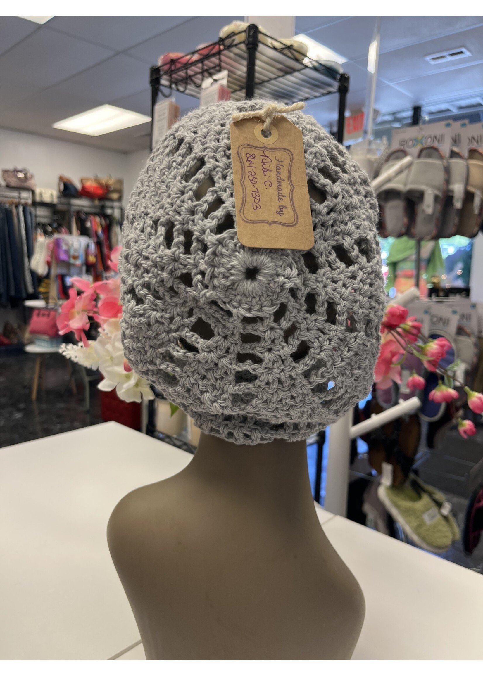 Crochet By Niki Crochet Lightweight Gray Beanie Cap (OS)