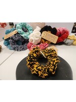 Crochet By Niki XL Acrylic Black/Gold Handmade Scrunchie