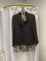 Le Suit Le Suit Two Piece Brown Jacket & Animal Print Skirt w/ Scarf (14)