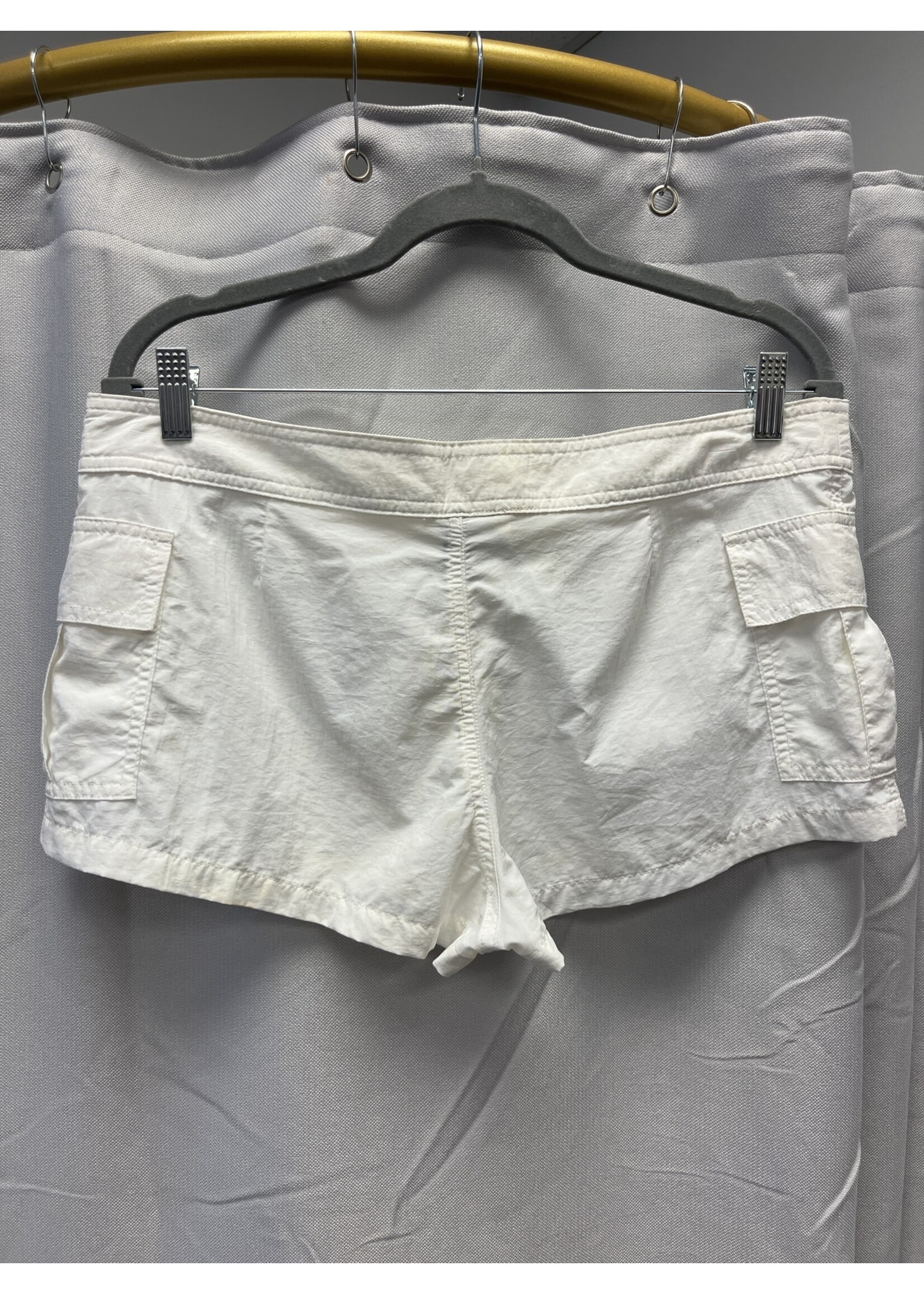 Ralph Lauren White Nylon Shorts With Side Pockets and Front Tie (M) Pre-owned