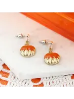 Seasons Jewelry Gold Dipped Pumpkin Earrings