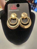 Paparazzi Paparazzi: Refined Ruffles- Gold Clip-on Earrings