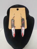 Bloody Pocket Knife Halloween Earrings