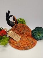 Crochet By Niki Multi-Orange Round 100% Cotton Yarn Dishcloth/Pot holder 7 1/2 X 7 1/2