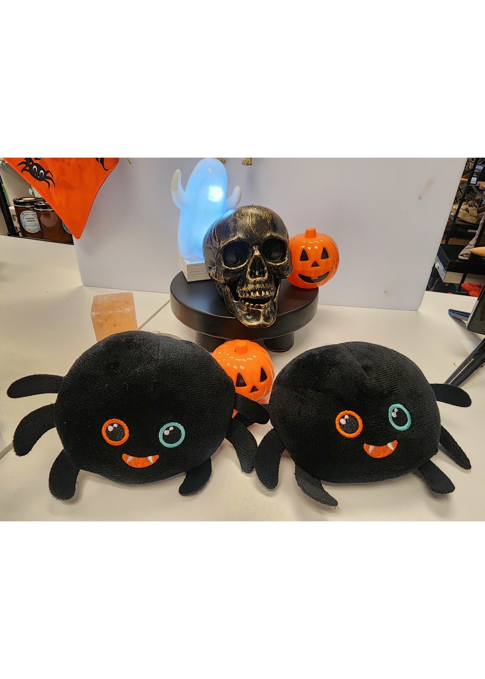 Thrills & Chills Collection Halloween Plush Spider Dog Toy- Squeaker