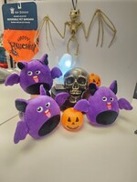 Thrills & Chills Collection Halloween Plush Purple Bat Dog Toy- Squeaker, Crinkle