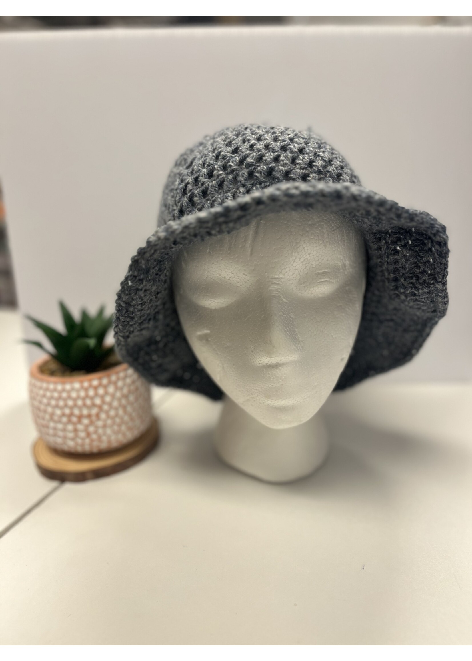 Crochet By Niki Denim Acrylic Crochet Bucket Hat