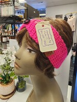 Crochet By Niki Crochet Hot Pink Acrylic Headband with Button Accent