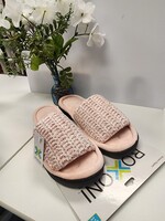 Roxoni Open Toe Pink Knit Sweater Memory Foam Slippers XL(9-10)