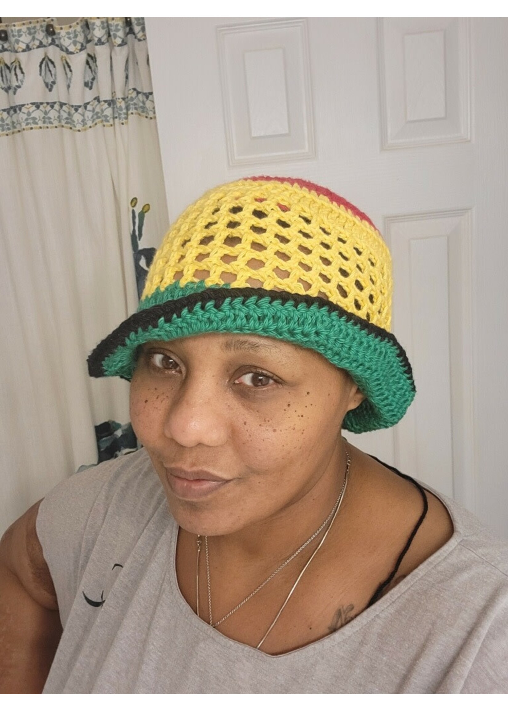 Crochet By Niki Crochet Jamaican Inspired 100% Cotton Mesh Bucket Hat