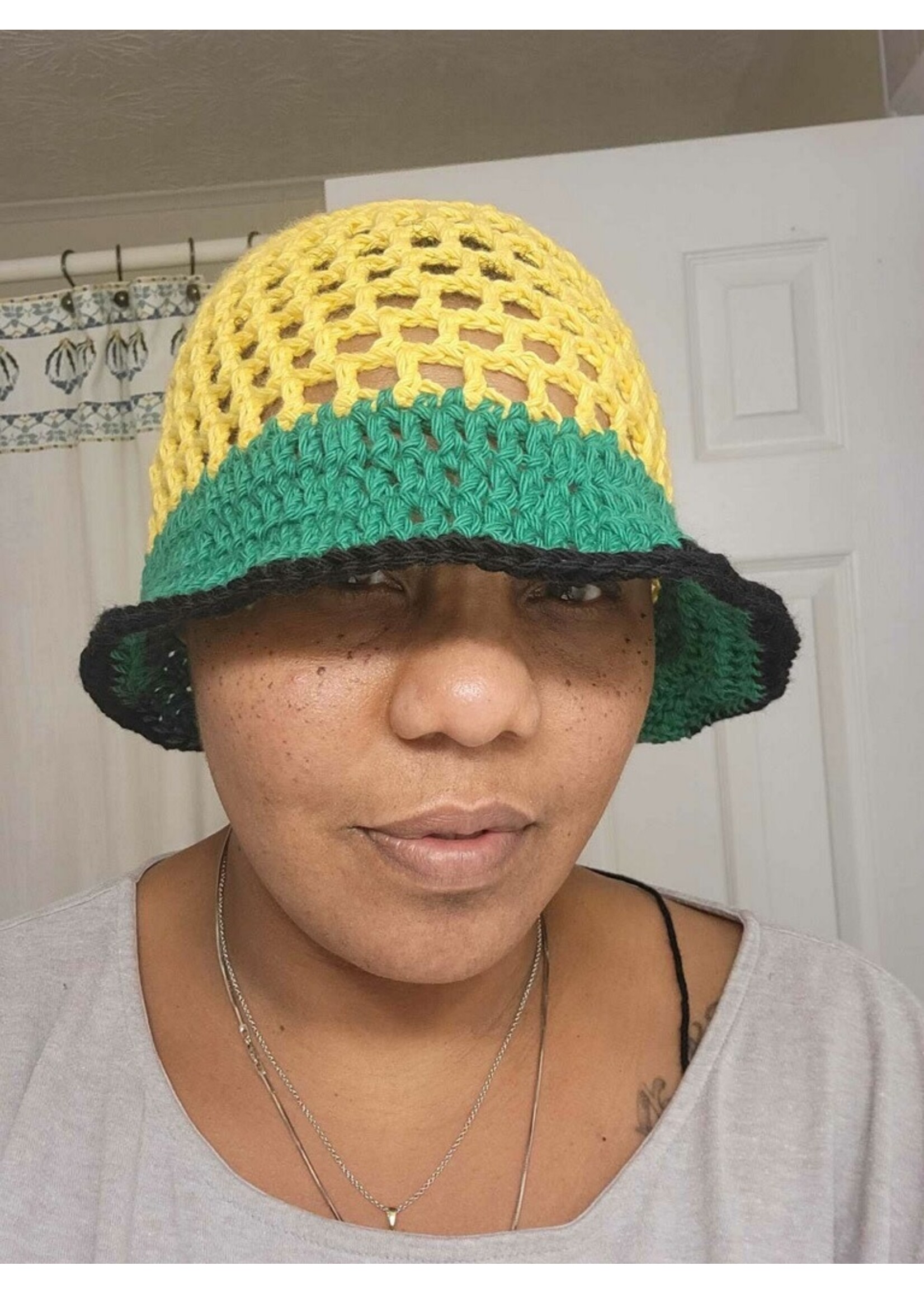 Crochet By Niki Crochet Jamaican Inspired 100% Cotton Mesh Bucket Hat