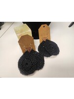 Crochet By Niki Crochet Lrg Black Teardrop Earrings