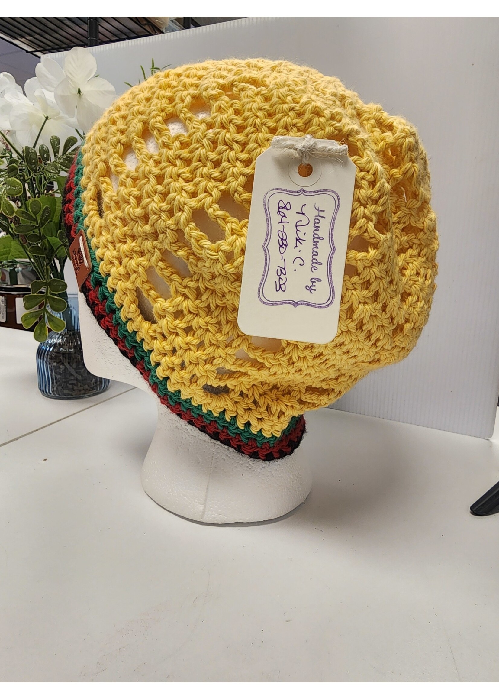 Crochet By Niki Crochet (Yellow) 100% Cotton Jamaican Inspired Slouchy Beanie