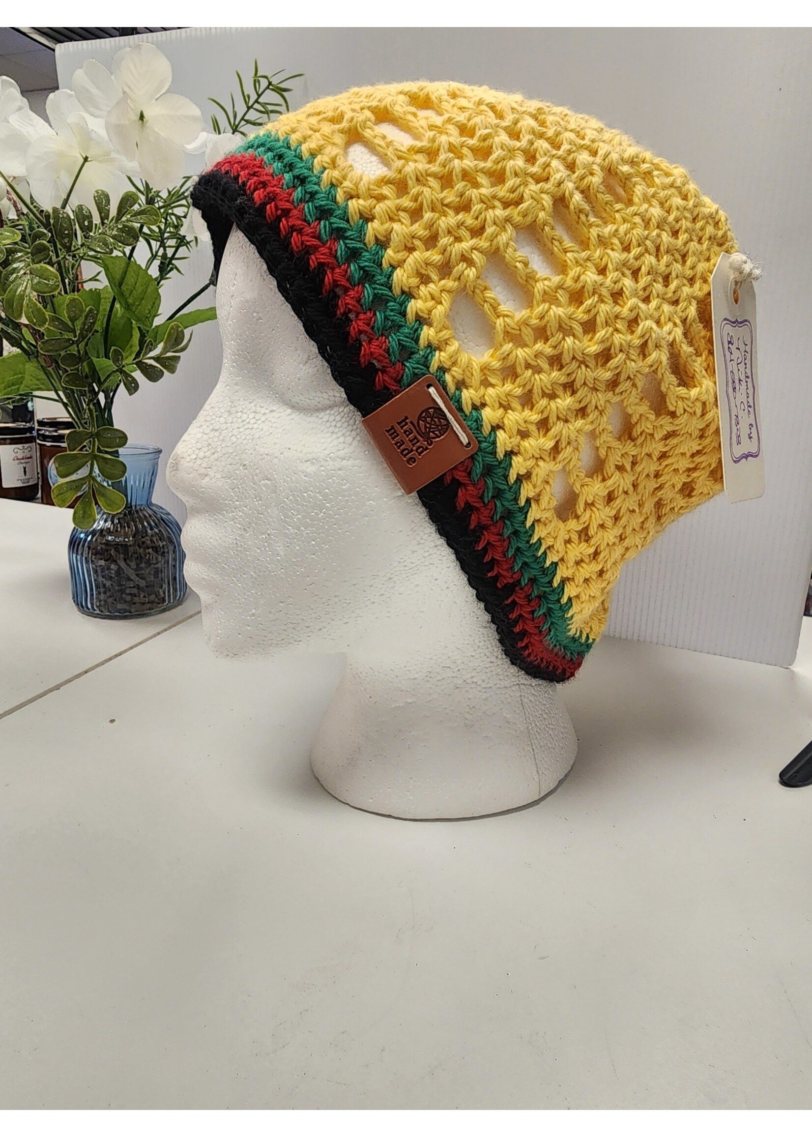 Crochet By Niki Crochet (Yellow) 100% Cotton Jamaican Inspired Slouchy Beanie