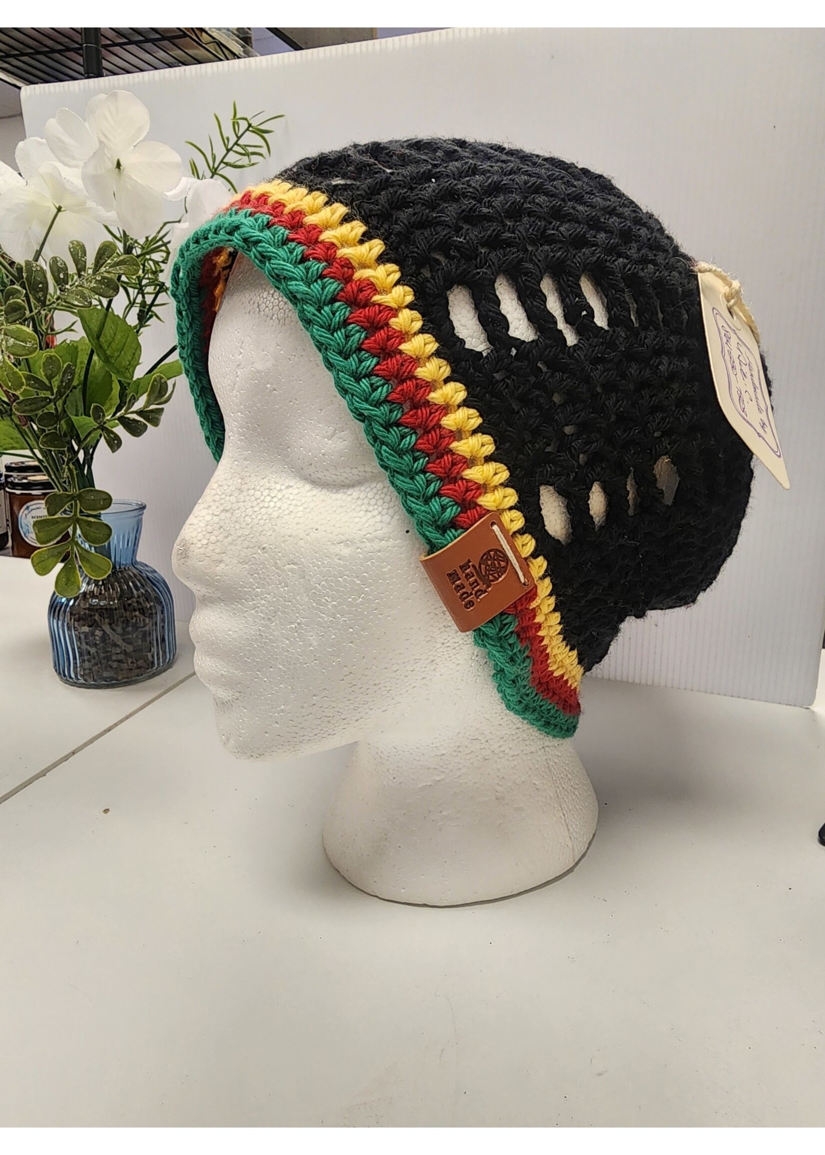 Crochet By Niki Crochet (Black) 100% Cotton Jamaican Inspired Slouchy Beanie