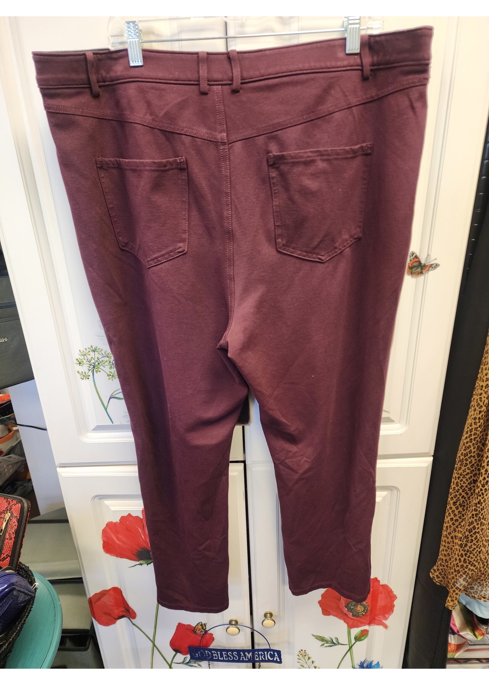 Ava & Viv Ava & Viv Burgundy Ankle Pants Women's Plus Size (22) (Pre-owned)