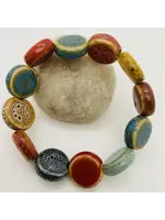 Mio Queena Colored Glazed Ceramic Elastic Bracelets- Disc