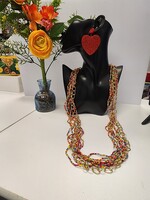 Multicolor Beaded and Chain Layered Necklace