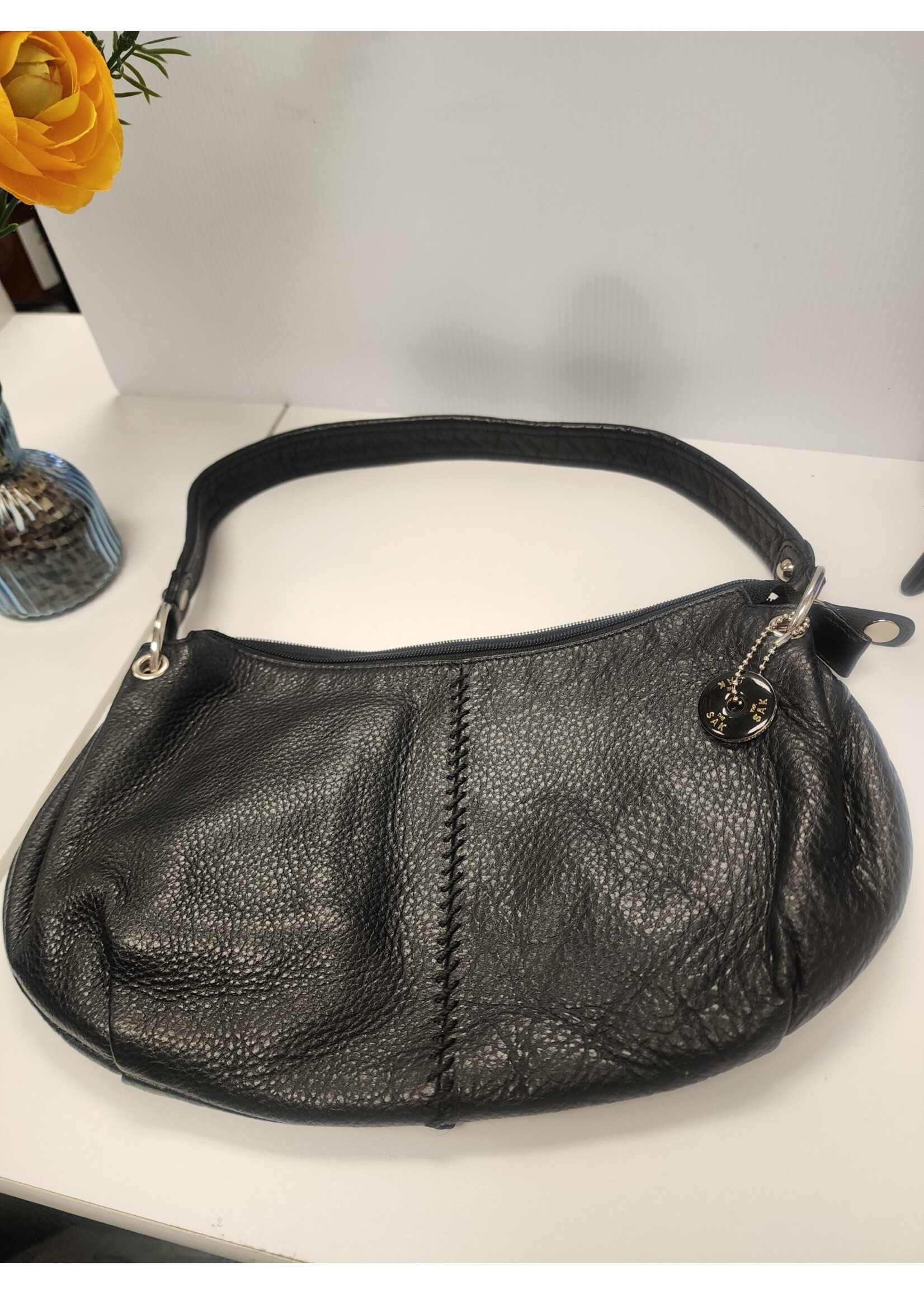 The Sak The Sak Small Pebbled Black Leather Bag (used)