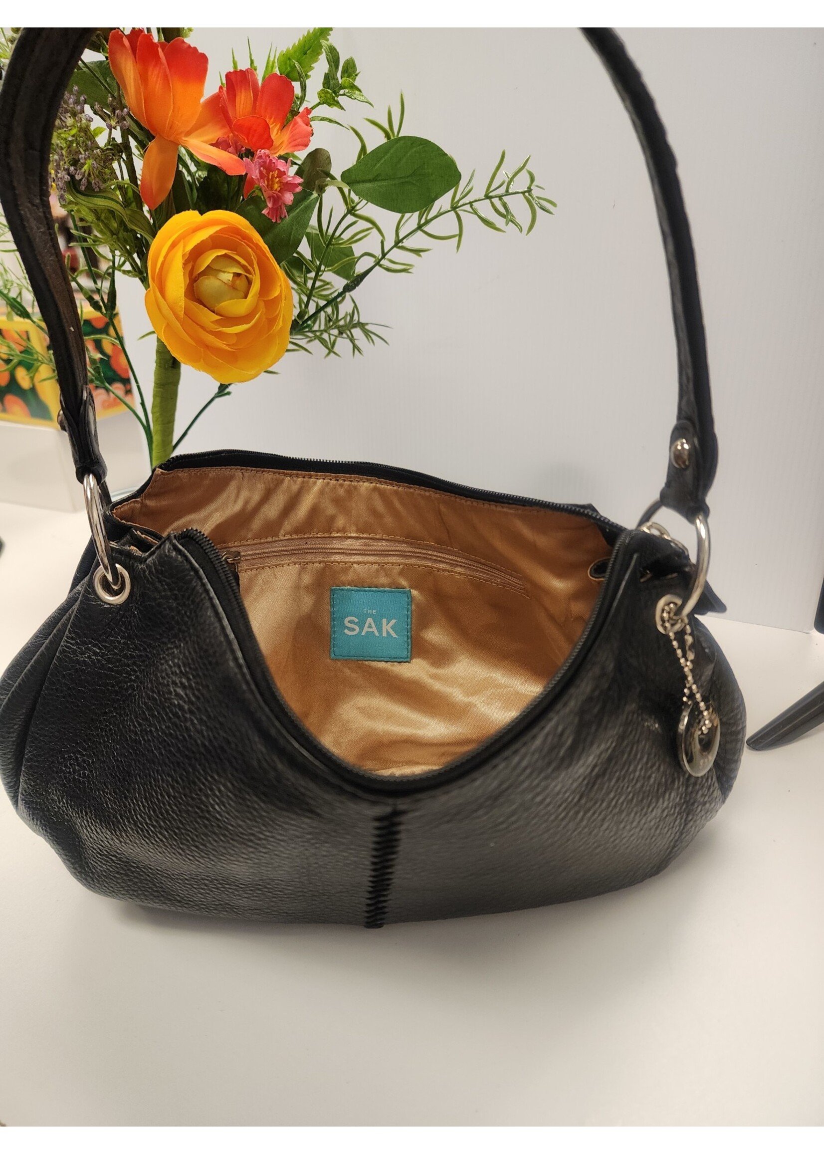 The Sak The Sak Small Pebbled Black Leather Bag (used)