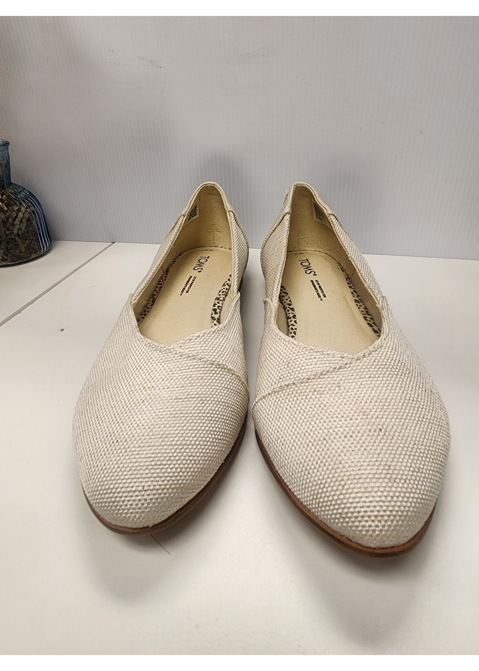 Tom's Tom's Natural Melange Woven Jutti Neat Flats (8M) Like New